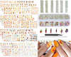 48 Sheets Fall Autumn Nail Stickers Thanksgiving Maple Leaf Pumpkin Water Transfer Decals and Nail Crystal Round Rhinestones & Multi Shapes Nail Gems for Nail Art Decoration