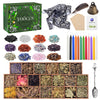 Witchcraft Supplies Kit for Wiccan Spells 69 Packs of Dried Herbs Healing Crystals and Colored Magic Spiritual Candles Parchments for Beginners Experienced Witches Pagan Spell Witchy Gifts Altar