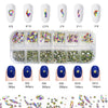 47 Sheets Christmas Nail Art Stickers, Water Transfer Fall Nail Decals and Nail Crystal Round Rhinestones & Multiple Shapes Nail Gems for Nail Art Decor and Party Supplies