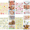 Nail Stickers for Women Kids Girls Mixed 12 Sheets DIY Self Adhesive 3D Art Nail Decals for Women Kids Including Colorful Plants Fruits Rainbow