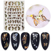 Holographic Butterfly Nail Art Sticker, 12 Sheets Laser Gold & Sliver & Colorful Decals and 12 Grids Butterfly Glitter Sequins for Nail Art Decoration DIY Crafts
