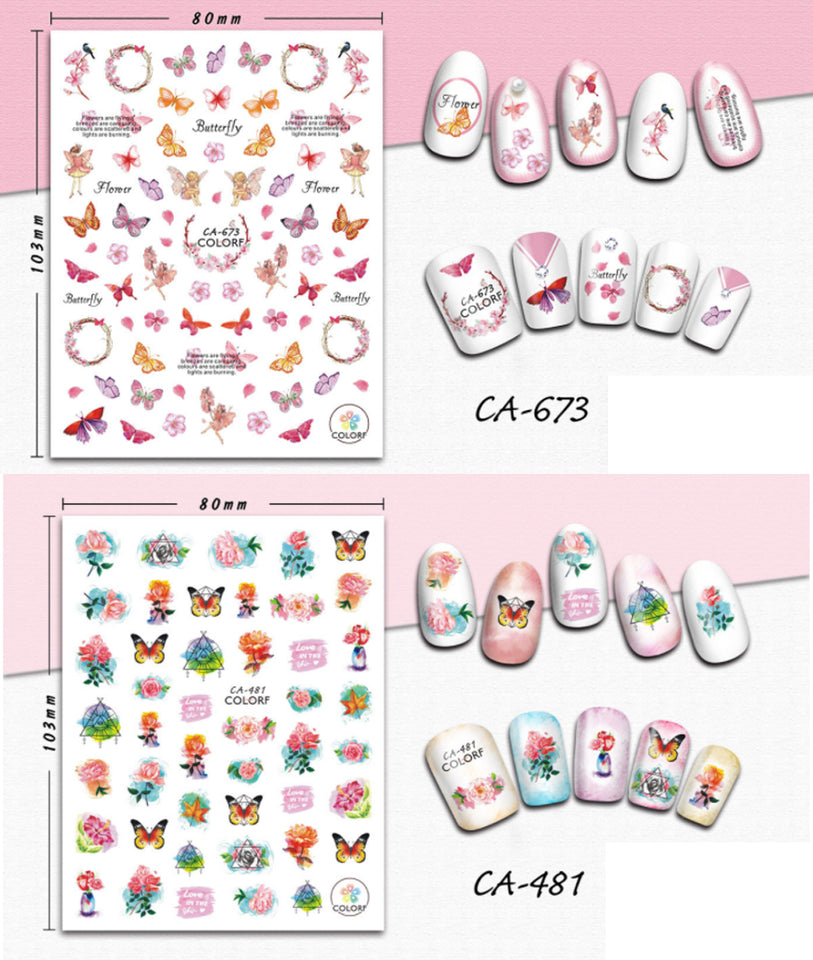 Butterfly Nail Stickers for Women 24 Sheets Nail Art Decor Self Adhesive 3D Art Laser Butterfly Nail Decals for Women