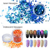 18 Boxes Nail Glitter Holographic Cosmetic Festival Chunky Sequins Laser & Iridescent Flakes for Body Face Hair Nail Art Glitter