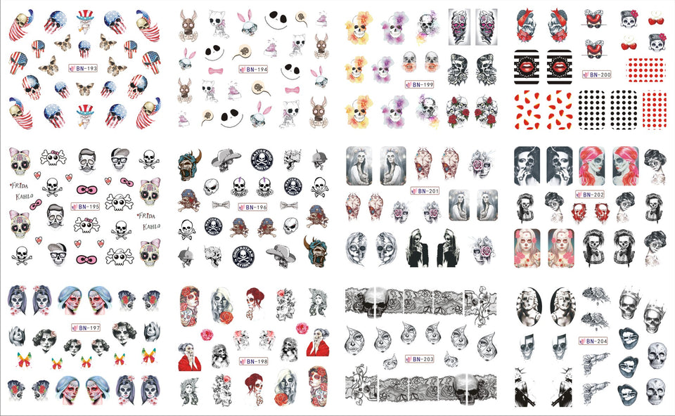 46 Sheets Halloween Nail Stickers for Women Mixed 3D DIY Art Nail Decals for Women Nail Art Decor Including Pumpkin Bat Ghost