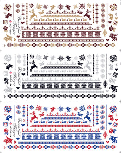12 Sheets Christmas Nail Stickers for Women Mixed 3D DIY Art Nail Decals for Women Nail Art Decor Include Snowflake Tree Santa