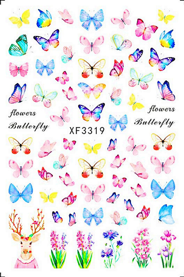 Butterfly Nail Stickers for Women 12 Sheets Nail Art Decor Self Adhesive 3D Art Butterfly Nail Decals for Women Include Tweezers